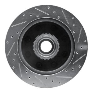 Dodge Ram 2500 Van Brake Rotor (1) - Front Left - R1 Concepts - Drilled & Slotted - Silver - `98-`03